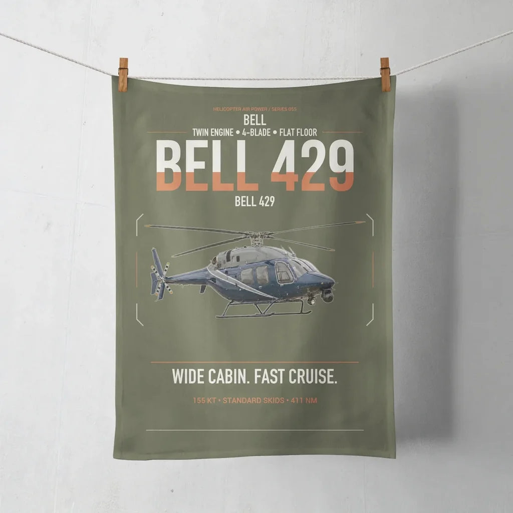 Bell 429 design on green army towel