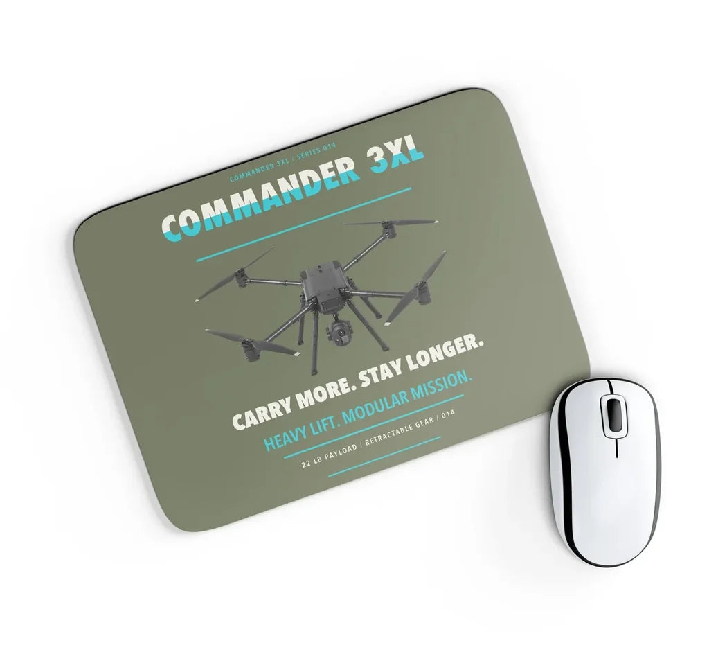 Draganfly Commander 3XL design on green army rectangle mouse pad