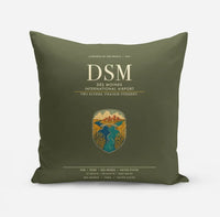 Thumbnail for Des Moines International Airport (DSM) design on green army pillow