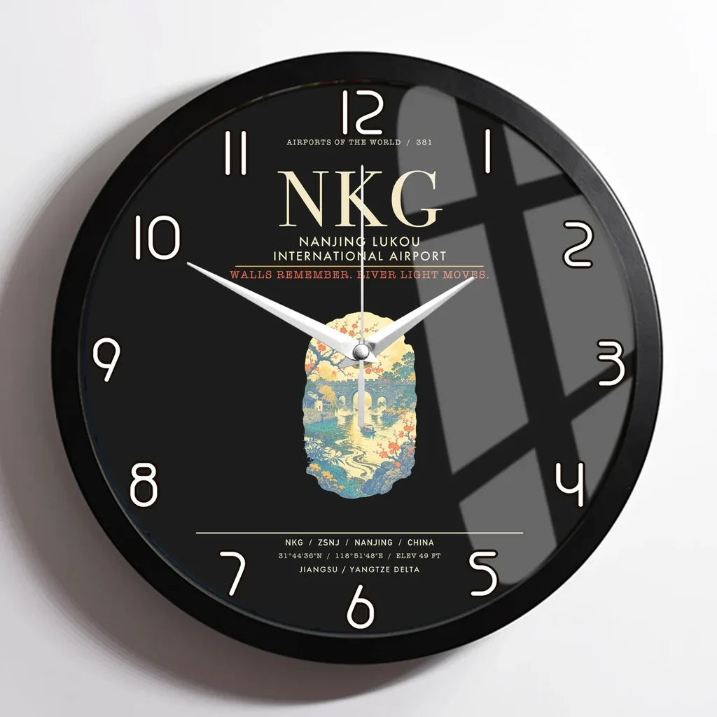 Nanjing Lukou International Airport NKG Wall-Clock Framed - Black