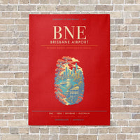 Thumbnail for Brisbane Airport BNE - Canvas Framed - Red