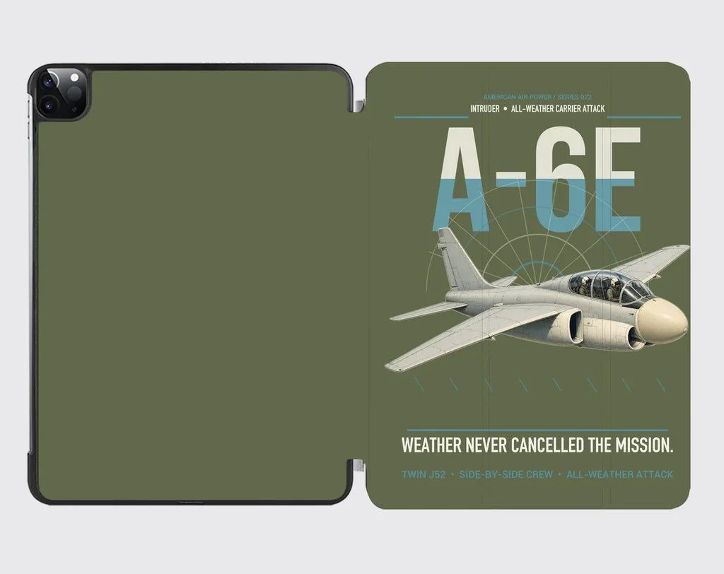 A-6E Intruder design on green army ipad tablet case