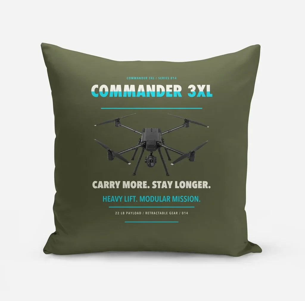 Draganfly Commander 3XL design on green army pillow