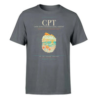 Thumbnail for Cape Town Airport (CPT) T-Shirt single-side front print in Gray | cape-town-cpt-airport-double-side-t-shirt