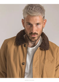 Thumbnail for Navy N-1 Retro Deck  Thickening Pilot Jacket With Plush Lamb Wool - view 24