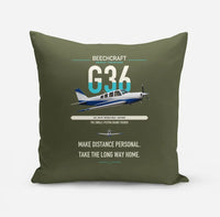 Thumbnail for Beechcraft Bonanza G36 design on green army pillow