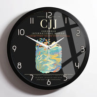Thumbnail for Cheongju International Airport CJJ Wall-Clock Framed - Black