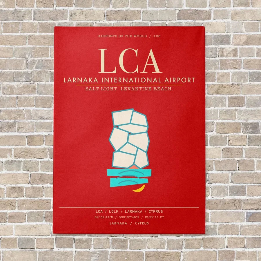 Larnaka International Airport LCA - Canvas Framed - Red