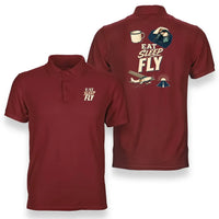 Thumbnail for SIGNAL 617 - Eat Sleep Fly V2 - Double-Side Polo design on red double side polo