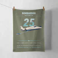 Thumbnail for Bombardier Learjet 25 design on green army towel