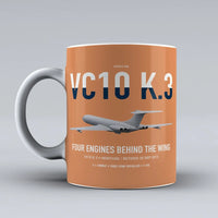 Thumbnail for Vickers VC10 K.3 design on orange ceramic mug, double-side print