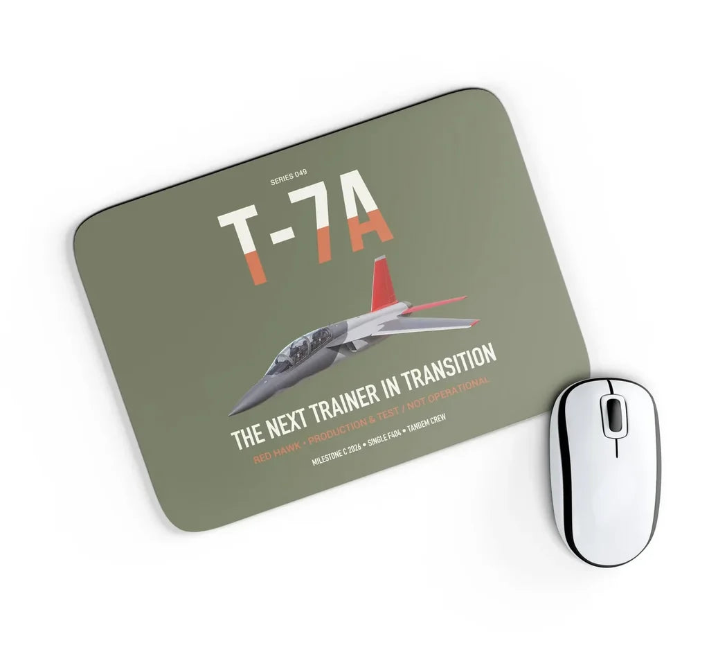 T-7A Red Hawk design on green army rectangle mouse pad
