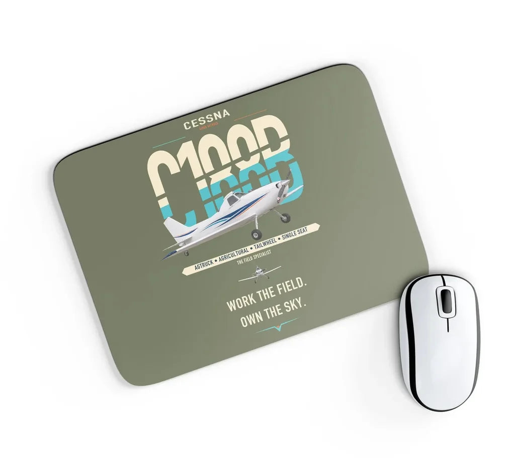 Cessna A188B AgTruck design on green army rectangle mouse pad