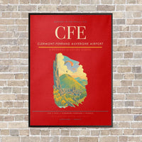 Thumbnail for Clermont-Ferrand Auvergne Airport CFE - Canvas Framed - Red