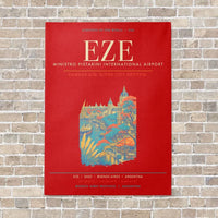 Thumbnail for Buenos Aires Ministro Pistarini International Airport EZE - Canvas Framed - Red