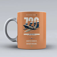 Thumbnail for Boeing 720B double-side print on orange ceramic mug