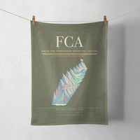 Thumbnail for Glacier Park International Airport (FCA) design on green army towel