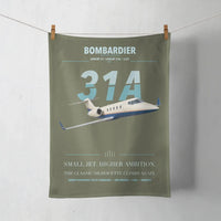 Thumbnail for Bombardier Learjet 31A design on green army towel