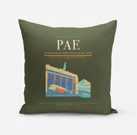 Thumbnail for Snohomish County Airport (Paine Field) (PAE) design on green army pillow