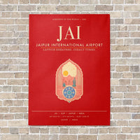Thumbnail for Jaipur International Airport JAI - Canvas Framed - Red