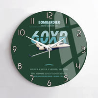 Thumbnail for Bombardier Learjet 60XR design on dark green no frame wall clock