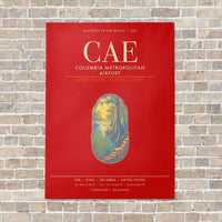 Thumbnail for Columbia Metropolitan Airport CAE - Canvas Framed - Red