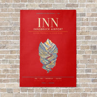 Thumbnail for Innsbruck Airport INN - Canvas Framed - Red
