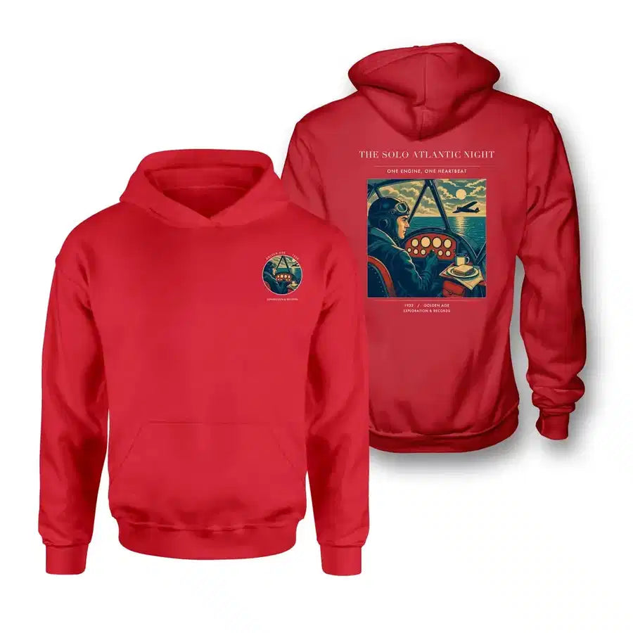 VINTAGE G4294 - The Solo Atlantic Night - Double-Side Hoodie design on red double side