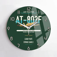 Thumbnail for Air Tractor AT-802F design on dark green no frame wall clock
