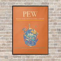 Thumbnail for Bacha Khan International Airport PEW - Canvas Framed - Orange