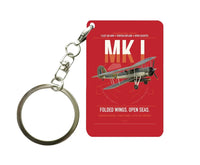 Thumbnail for Fairey Swordfish Mk I design on red designed key chain, double-side print