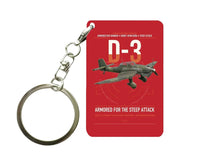 Thumbnail for Junkers Ju 87D-3 design on red designed key chain, double-side print
