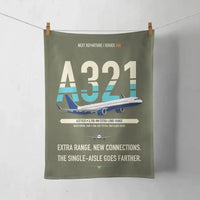Thumbnail for Airbus A321XLR design on green army towel