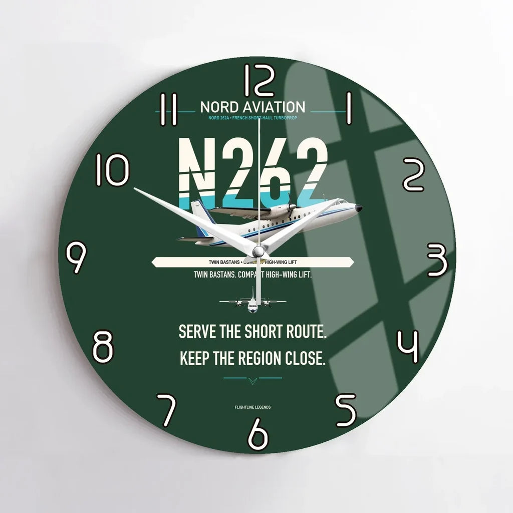 Nord 262A design on dark green no frame wall clock