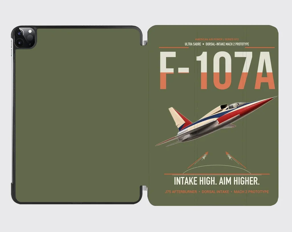 F-107A Ultra Sabre design on green army ipad tablet case