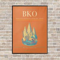Thumbnail for Modibo Keita International Airport BKO — Bamako vertical canvas print - framed - orange background