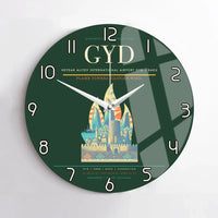 Thumbnail for Heydar Aliyev International Airport (GYD) design on dark green no frame wall clock
