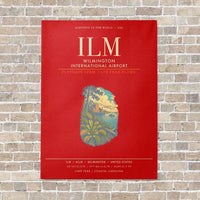 Thumbnail for Wilmington International Airport ILM - Canvas Framed - Red