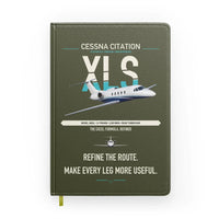 Thumbnail for Cessna Citation XLS design on green army notebook