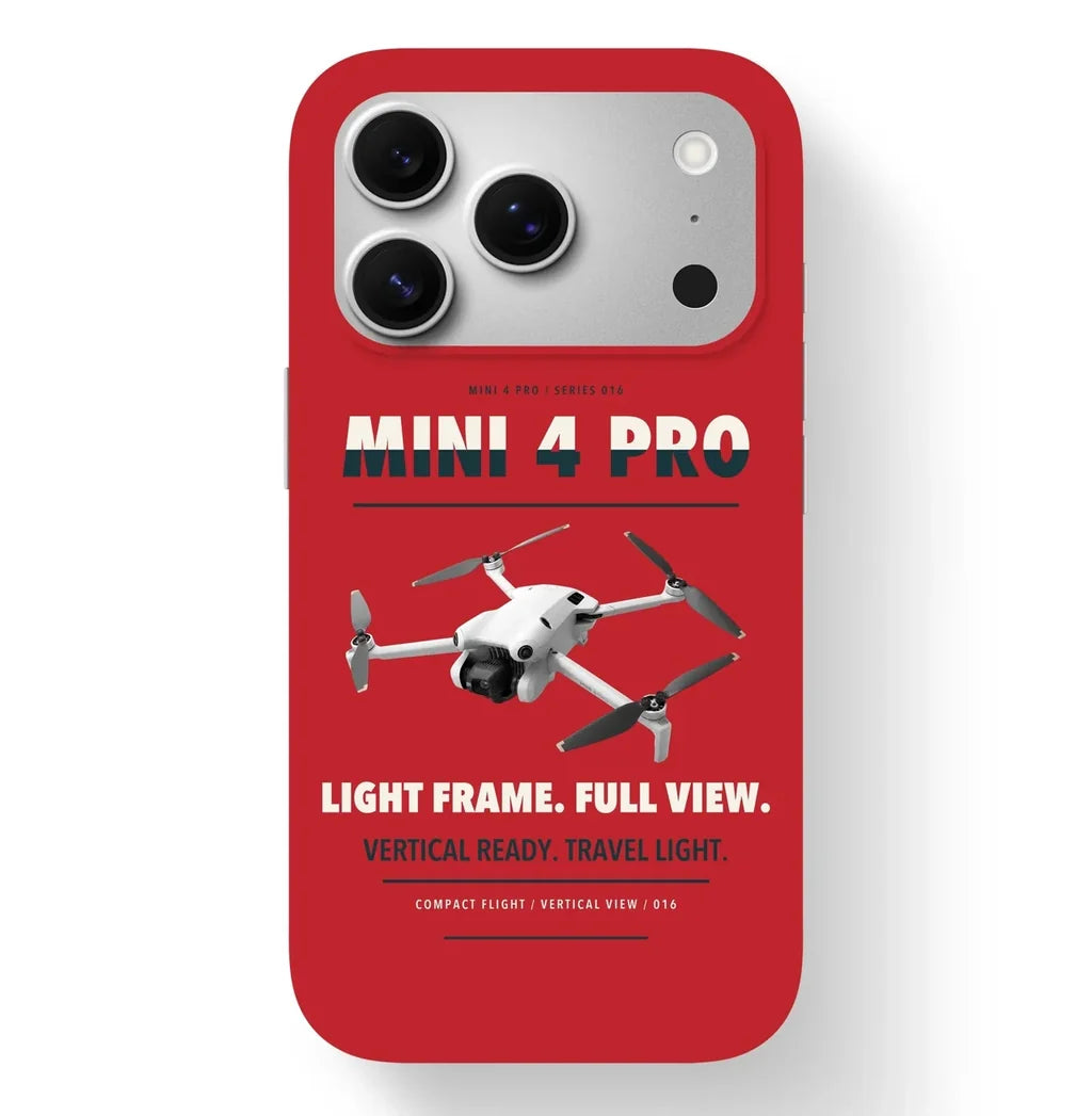 DJI Mini 4 Pro Case design on red iphone case