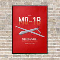 Thumbnail for MQ-1B Predator vertical canvas print - framed - red background