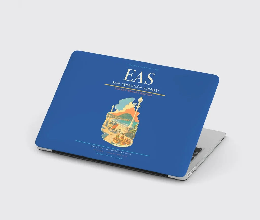 San Sebastián Airport (EAS) design on blue MacBook case