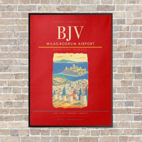 Thumbnail for Milas-Bodrum Airport BJV - Canvas Framed - Red