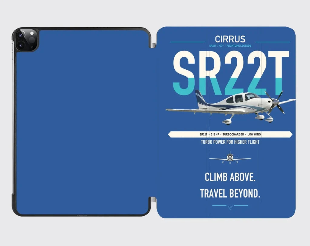 Cirrus SR22T design on blue ipad tablet case