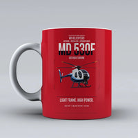 Thumbnail for MD Helicopters MD 530F design on red ceramic mug, double-side print