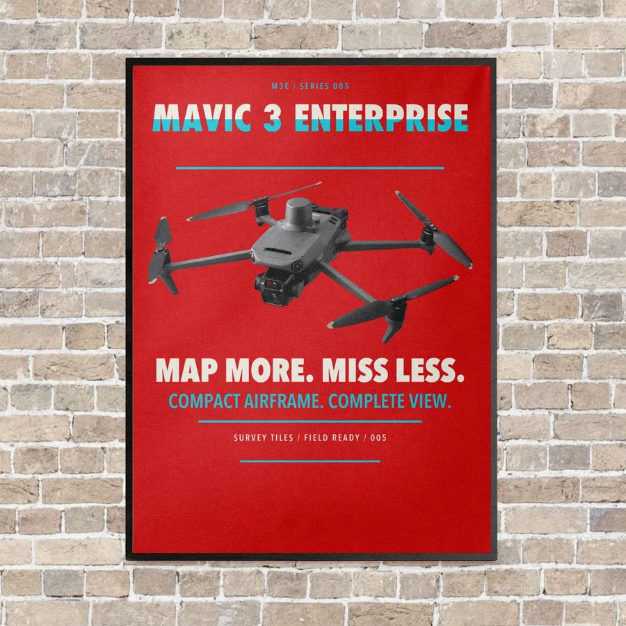 DJI Mavic 3 Enterprise vertical canvas print - framed - red background