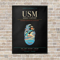 Thumbnail for Samui Airport Koh Samui USM - Canvas Framed - Black
