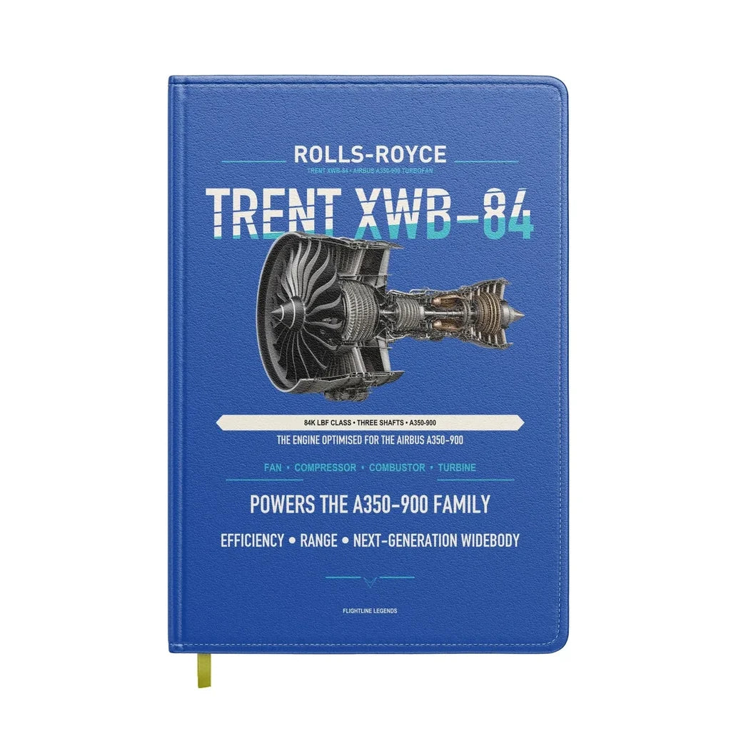 TRENT XWB-84 design on blue notebook