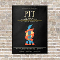 Thumbnail for Pittsburgh International Airport PIT - Canvas Framed - Black