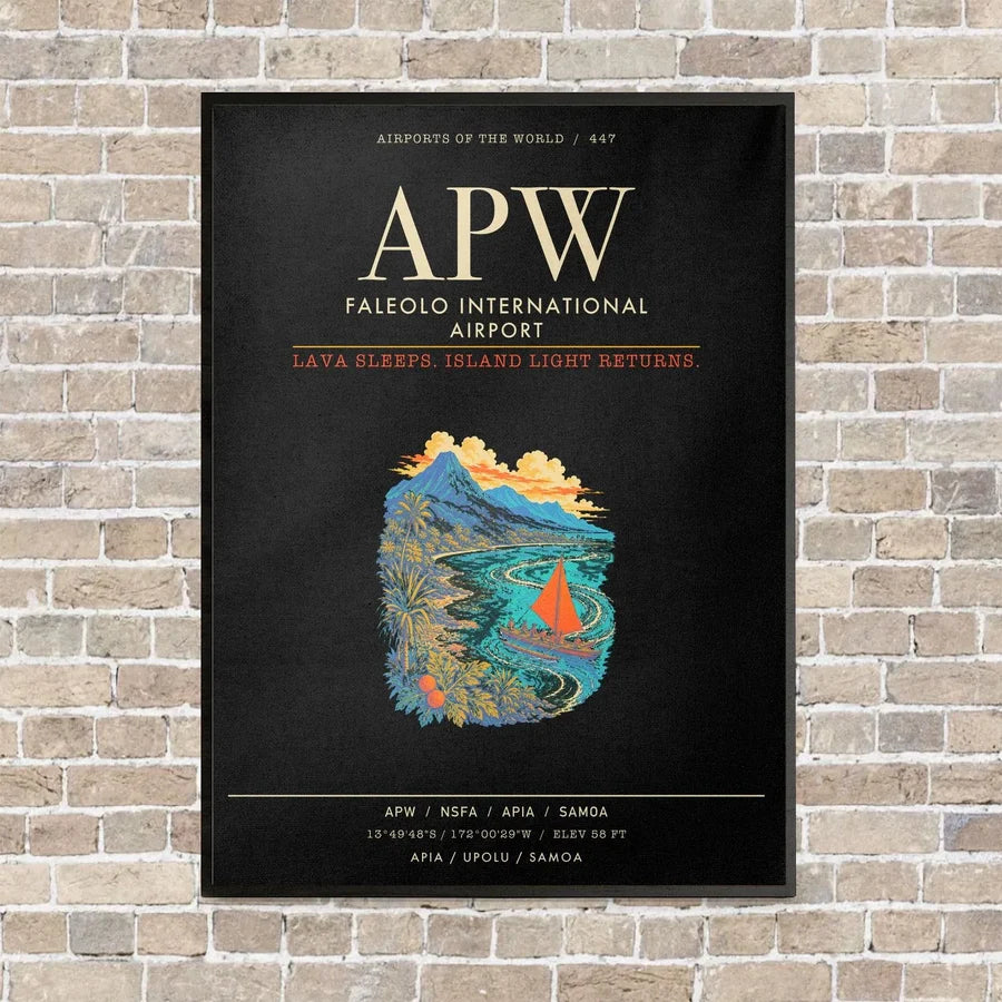 Faleolo International Airport APW - Canvas Framed - Black